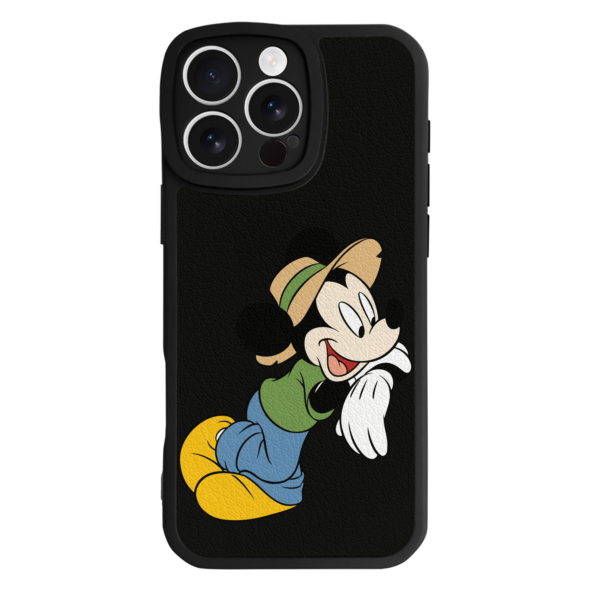 （画像用） ミッキーマウス Mickey Mouse 【iPhone 16シリーズ対応】シリコンスマホケース（レザー調） 材質：シリコン